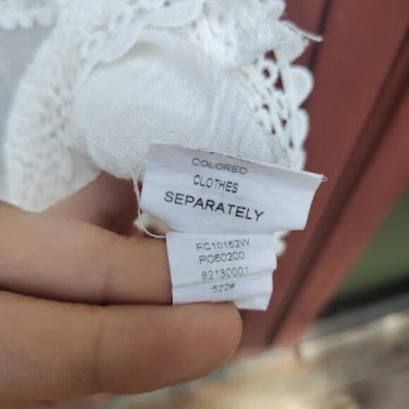 CUPSHE | White Lace Crochet Semi Sheer Bathing Suit Swim Beach Cover Up Mini - Picture 8 of 9